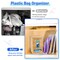 Trash Bag Holder Grocery Bag Holder Bamboo Garbage Bag Holder Wall Mounted Double Easy-Access Opening for Home Kitchen Cabinet Organization (Bamboo color)
